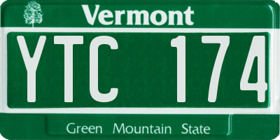 VT license plate YTC174