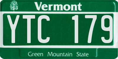 VT license plate YTC179