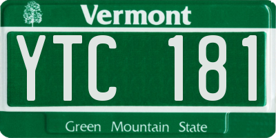 VT license plate YTC181