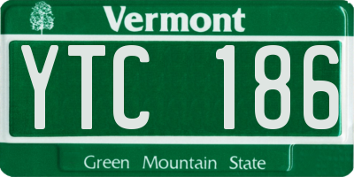 VT license plate YTC186