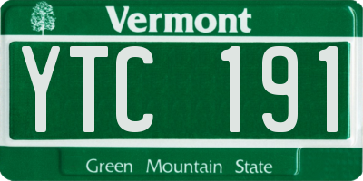 VT license plate YTC191