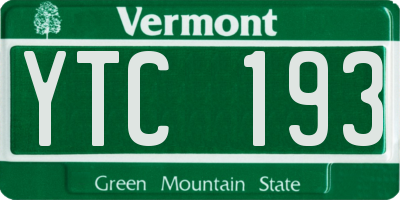 VT license plate YTC193