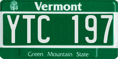 VT license plate YTC197