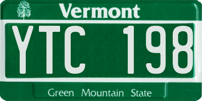 VT license plate YTC198