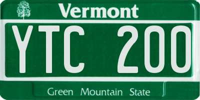 VT license plate YTC200