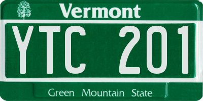 VT license plate YTC201