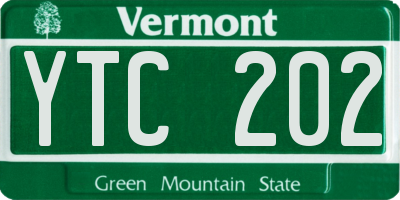 VT license plate YTC202