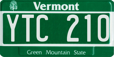 VT license plate YTC210
