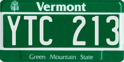 VT license plate YTC213