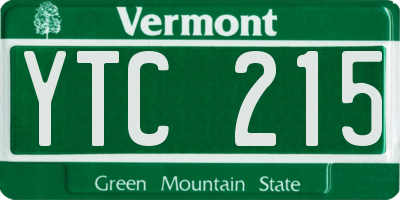 VT license plate YTC215
