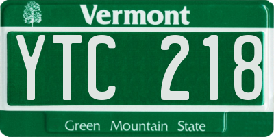 VT license plate YTC218