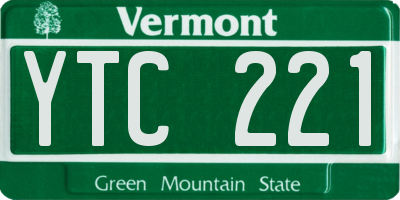 VT license plate YTC221