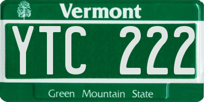 VT license plate YTC222