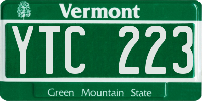 VT license plate YTC223