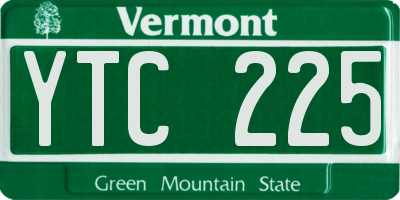 VT license plate YTC225