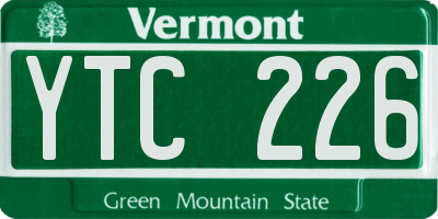 VT license plate YTC226