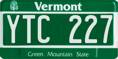 VT license plate YTC227