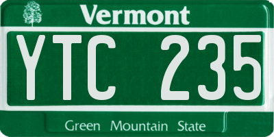 VT license plate YTC235