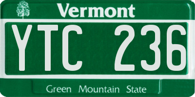 VT license plate YTC236