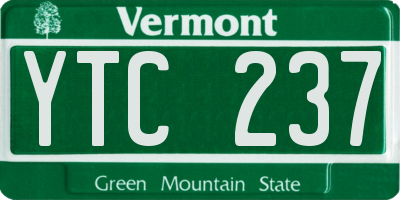 VT license plate YTC237