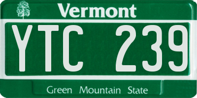 VT license plate YTC239