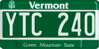 VT license plate YTC240