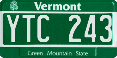 VT license plate YTC243