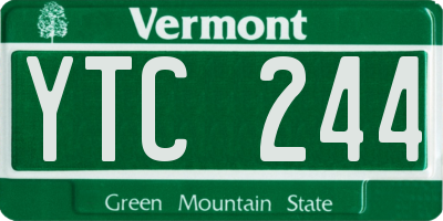 VT license plate YTC244