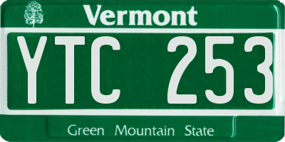 VT license plate YTC253