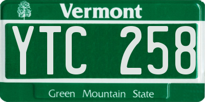 VT license plate YTC258