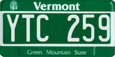 VT license plate YTC259