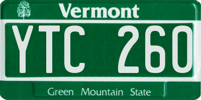 VT license plate YTC260
