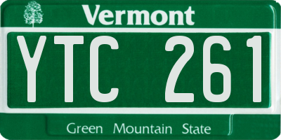 VT license plate YTC261
