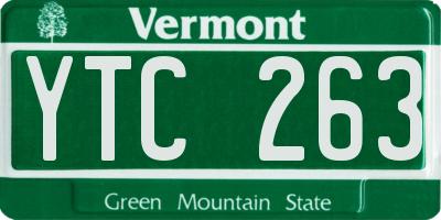 VT license plate YTC263