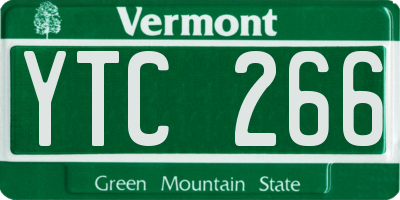 VT license plate YTC266