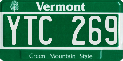 VT license plate YTC269