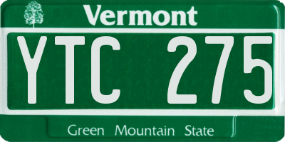 VT license plate YTC275