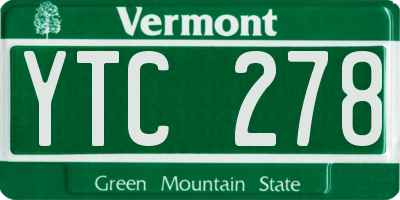 VT license plate YTC278