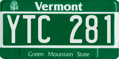 VT license plate YTC281