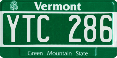 VT license plate YTC286
