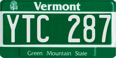 VT license plate YTC287