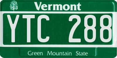 VT license plate YTC288