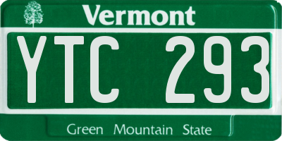 VT license plate YTC293