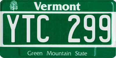 VT license plate YTC299