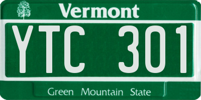 VT license plate YTC301