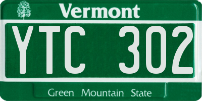 VT license plate YTC302