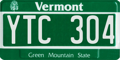 VT license plate YTC304