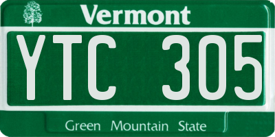 VT license plate YTC305