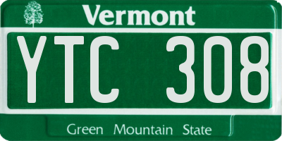 VT license plate YTC308