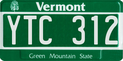 VT license plate YTC312